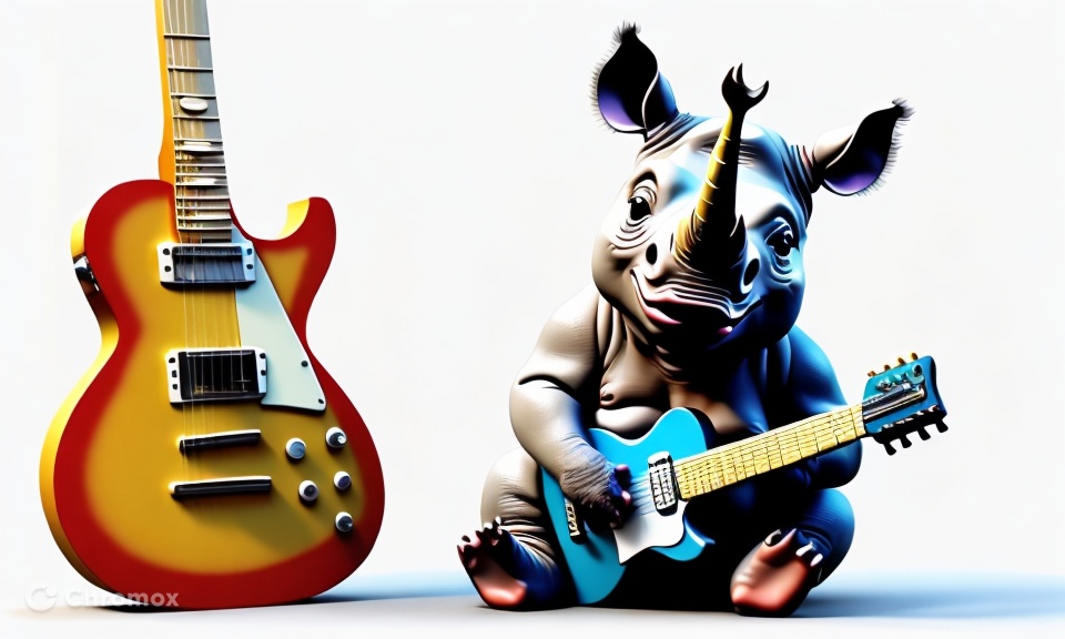 AI Art: rhino playing guitar. by @Алексей Бумагин | Text-to-video(beta)